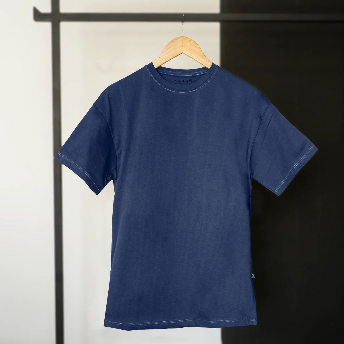 تیشرت ساده سرمه ای مردانه مدل Vala