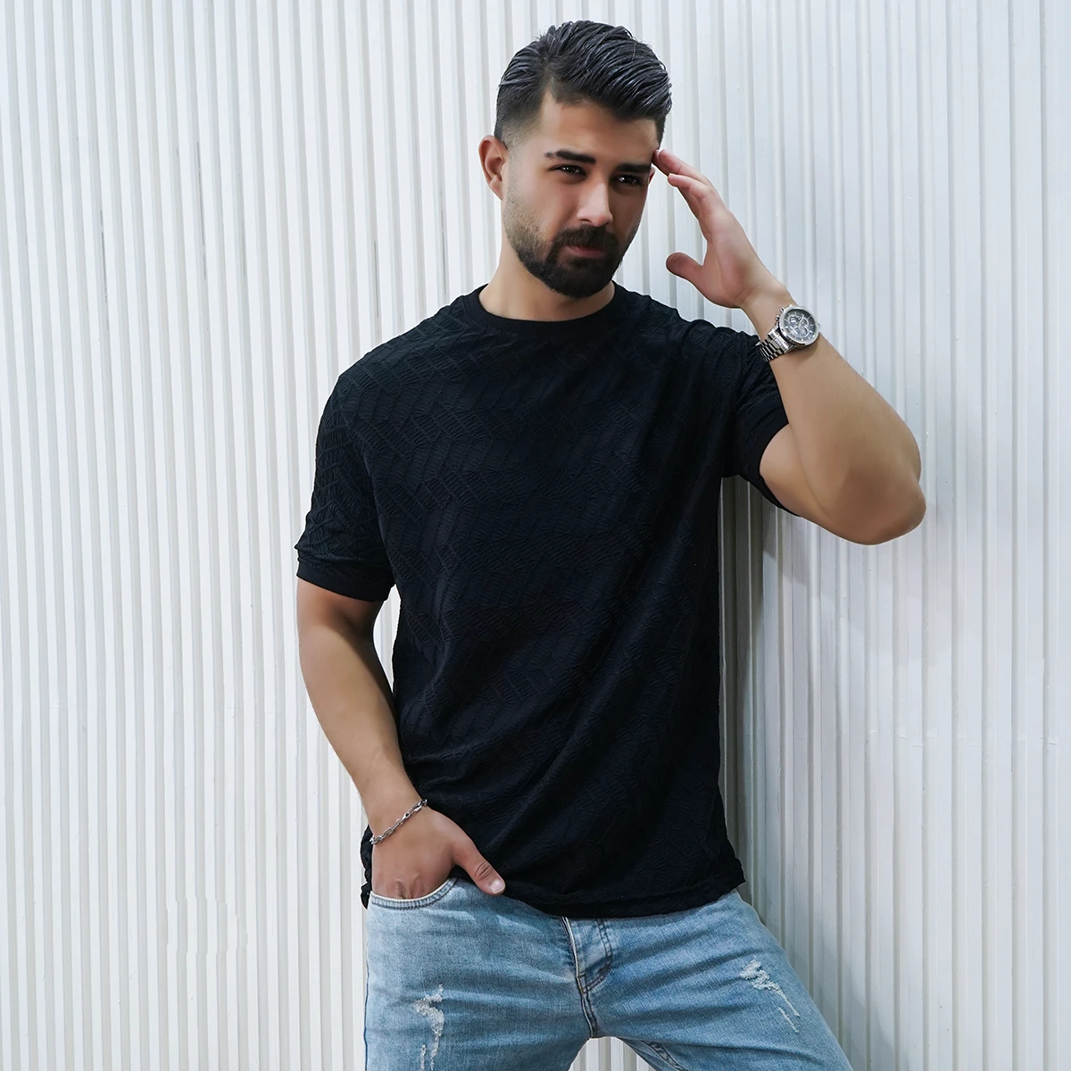 تیشرت مشکی مردانه مدل karan