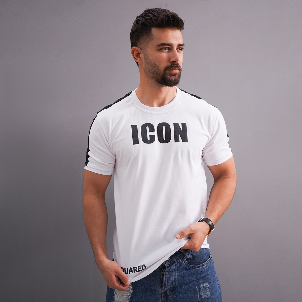 تیشرت مردانه سفید مدل ICON