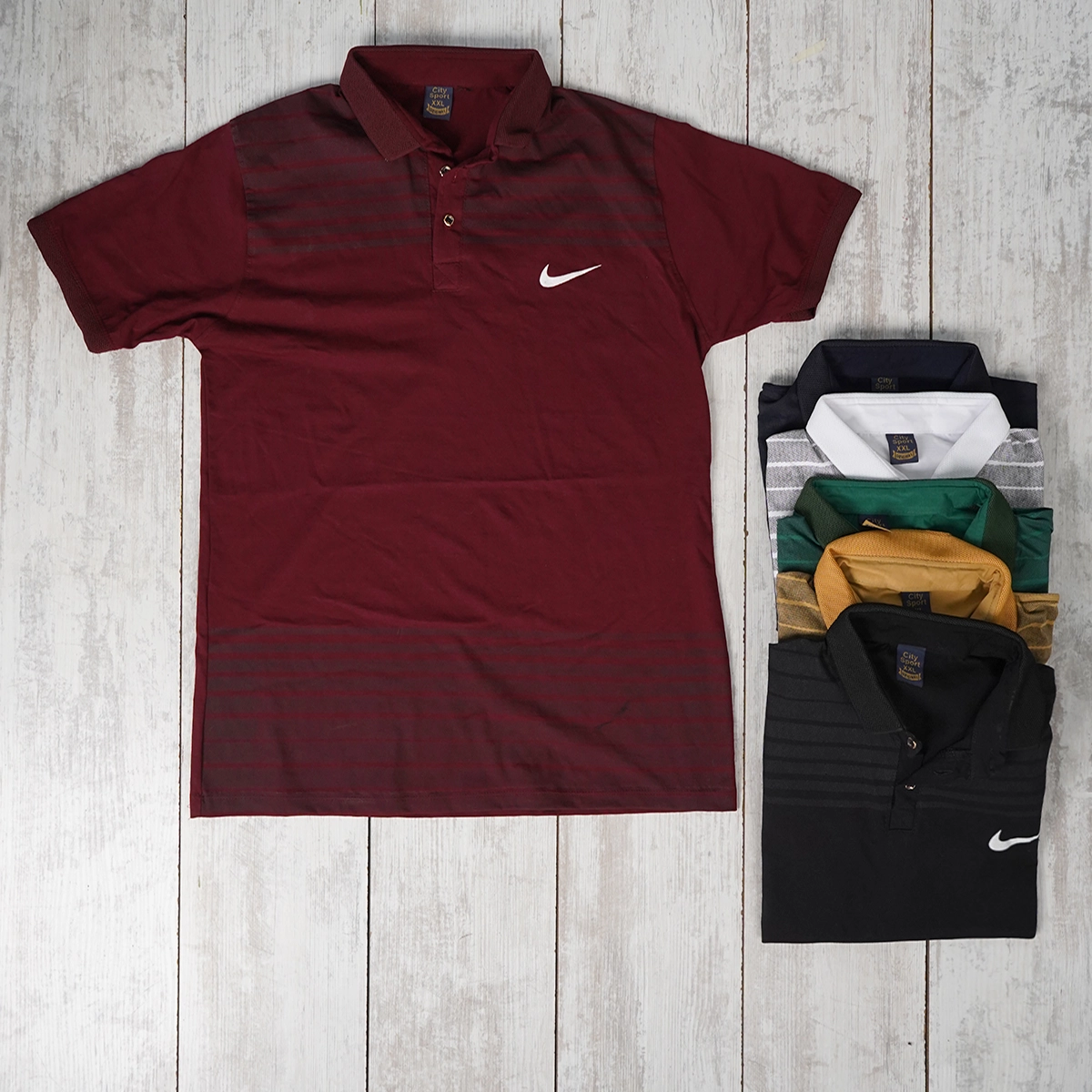 تیشرت یقه دار راه راه مشکی مدل Farhan