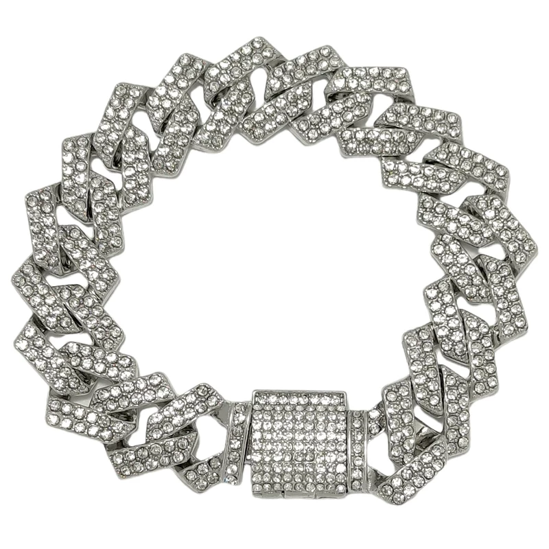 دستبند نقره ای مردانه کارتیر مدل فول نگین