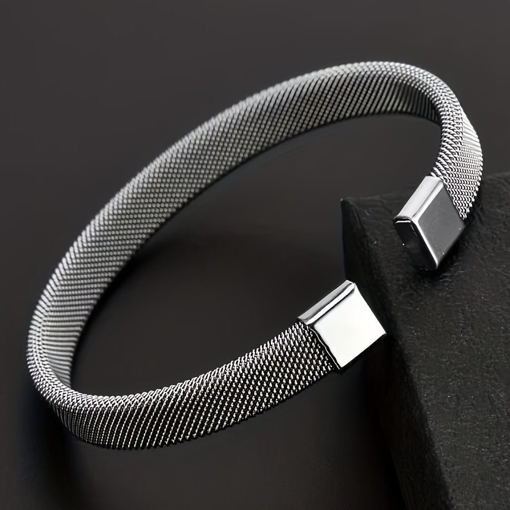 دستبند مشبک استیل ساده مدل C