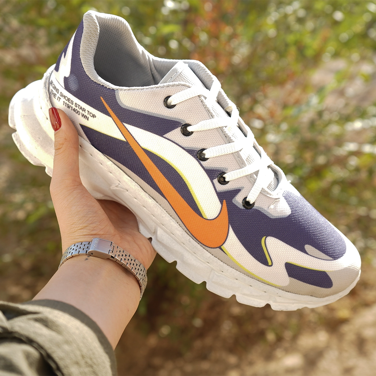 کفش ورزشی مردانه (T) سفید آبی مدل RAKAN