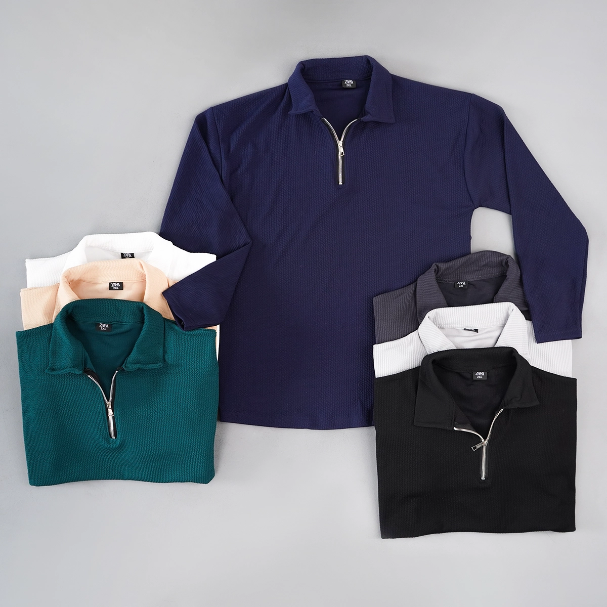 بلوز مردانه نیم زیپ آستین بلند سبز مدل FARBOD