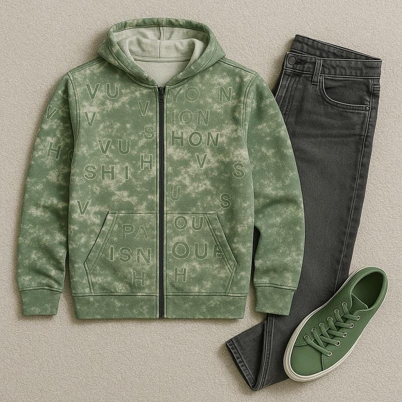 سوییشرت طرحدار مردانه سبز مدل Roham