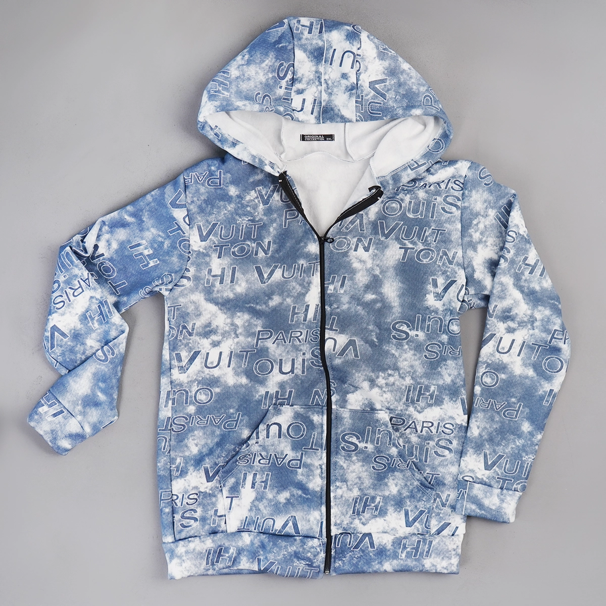 سوییشرت طرحدار مردانه آبی مدل Roham