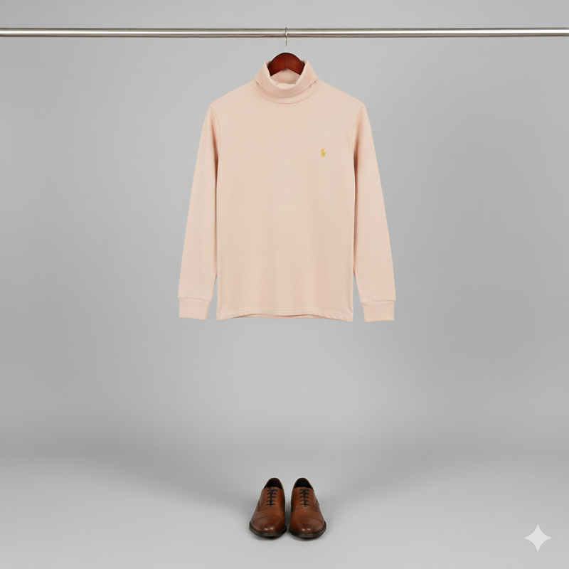 یقه اسکی مردانه کرم مدل POLO