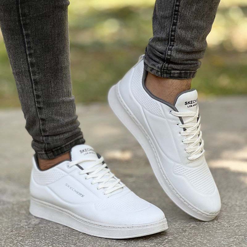 کفش تخت مردانه سفید Skechers مدلDavid