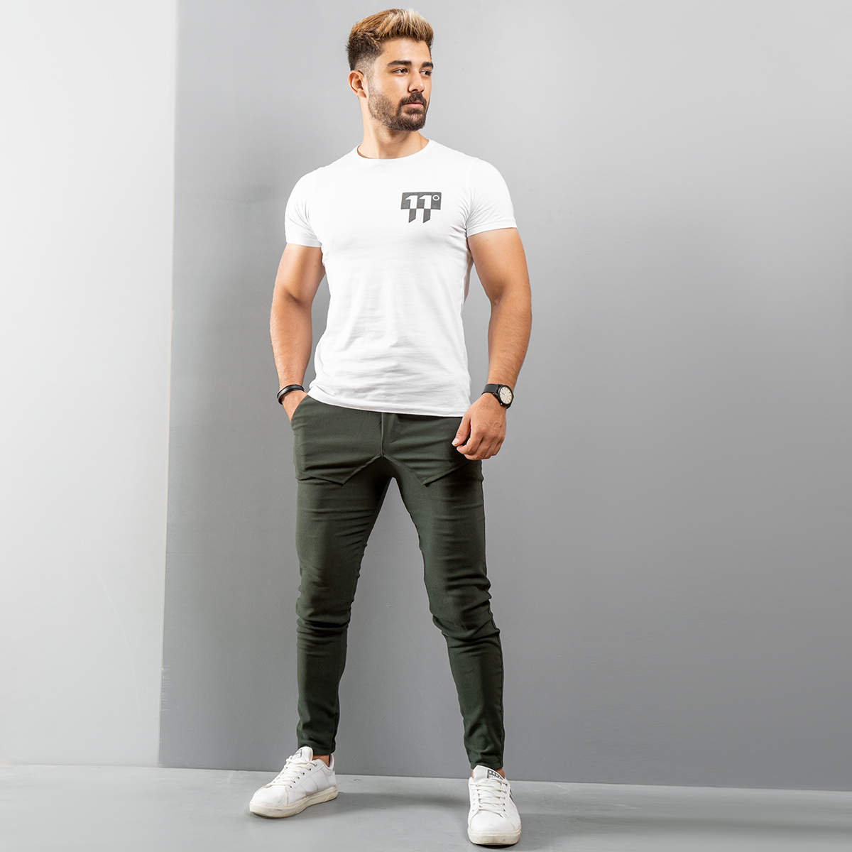 شلوار اسلش جیب دوبل مردانه سبز مدل Nambi