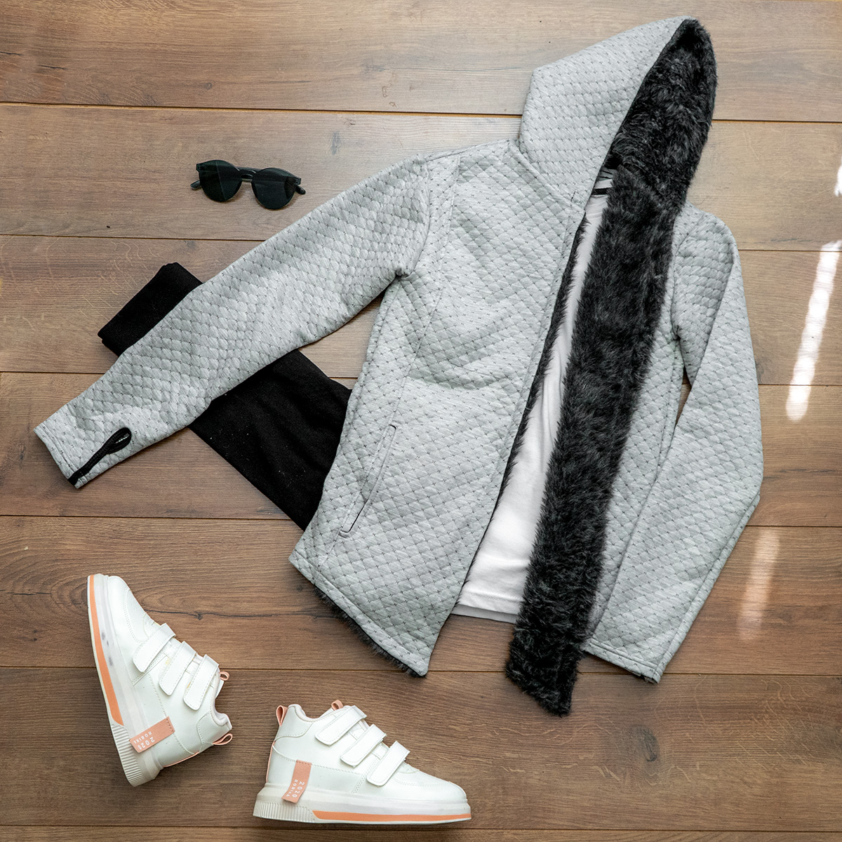 هودی دخترانه طوسی مدل Toran