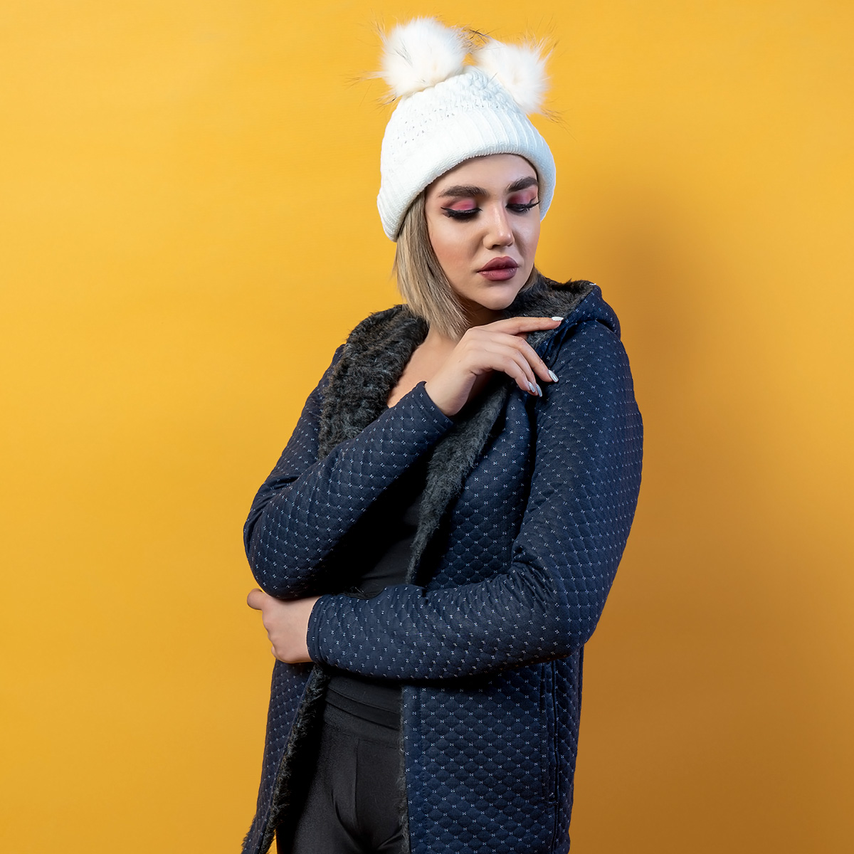 کلاه دخترانه خرگوشی سفید مدل Boshra