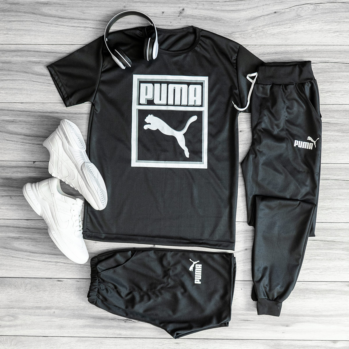 ست 3 تیکه Puma مشکی مردانه مدلAtraz