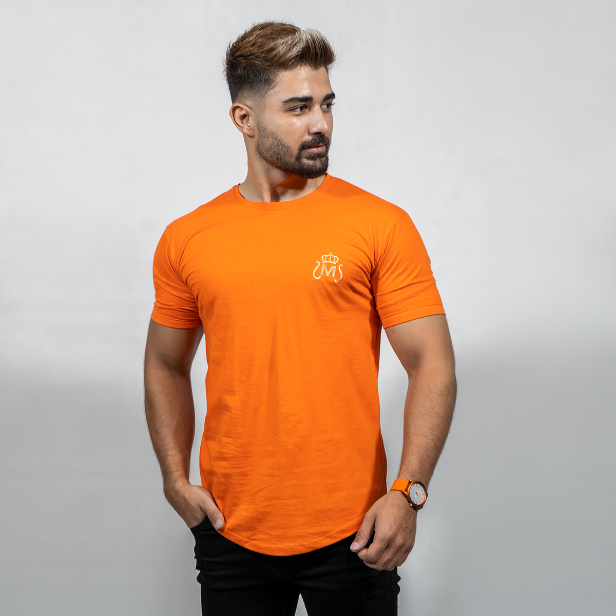 تیشرت مردانه نارنجی مدل Arat