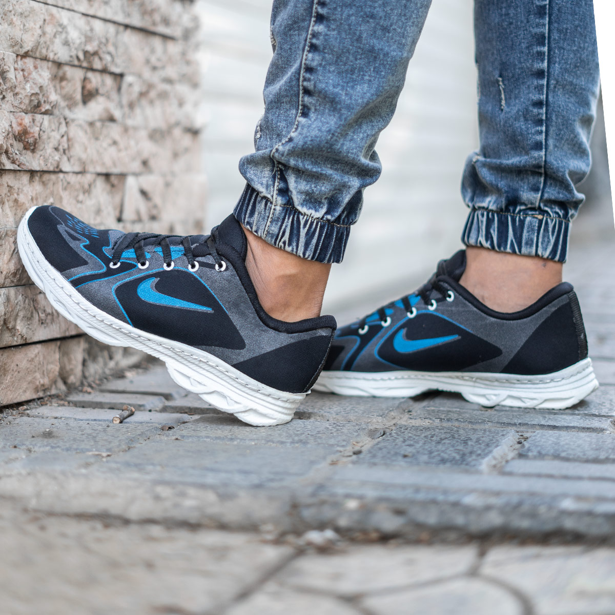 کفش ورزشی مشکی آبی مردانه مدل Miden(T)