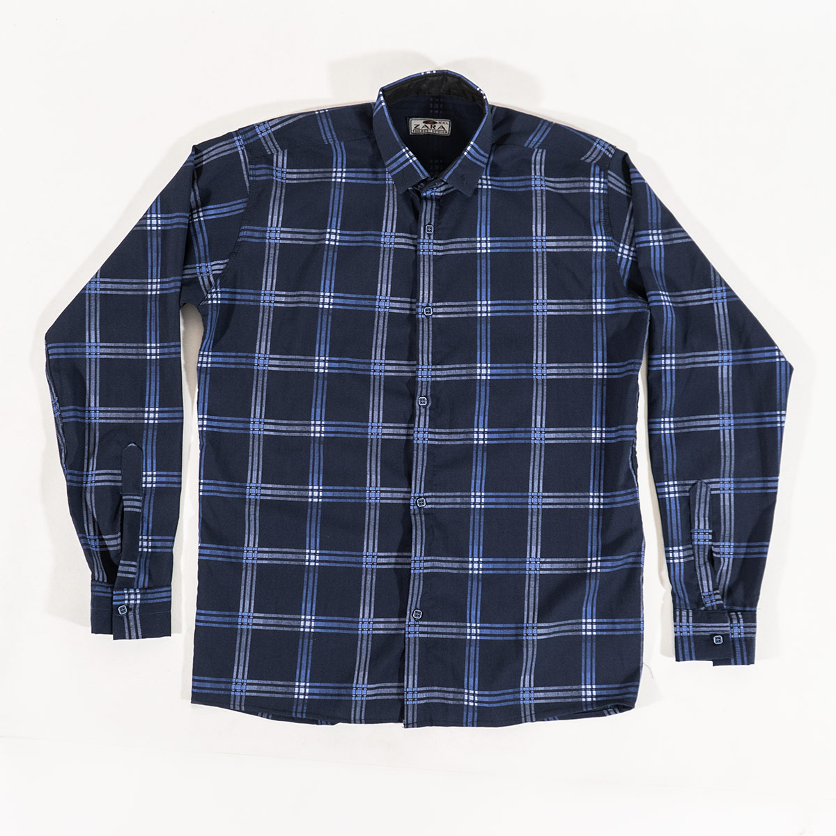 پیراهن چهارخونه(T) سرمه‌ای مردانه مدل Siyam