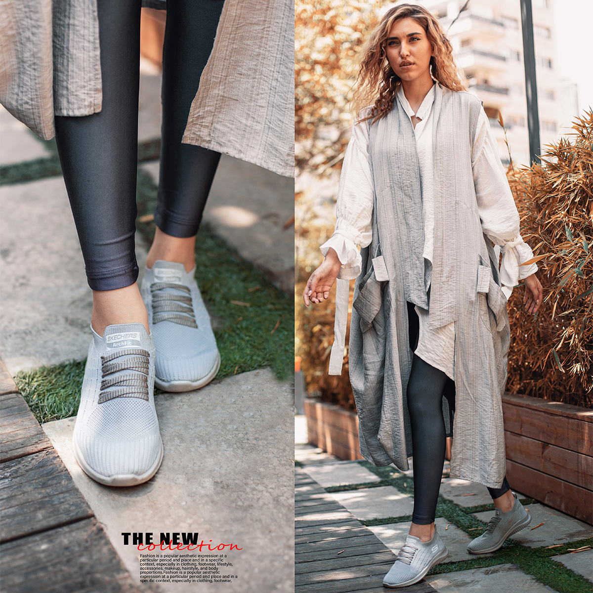 کفش ورزشی SKECHERS طوسی زنانه مدل Helena