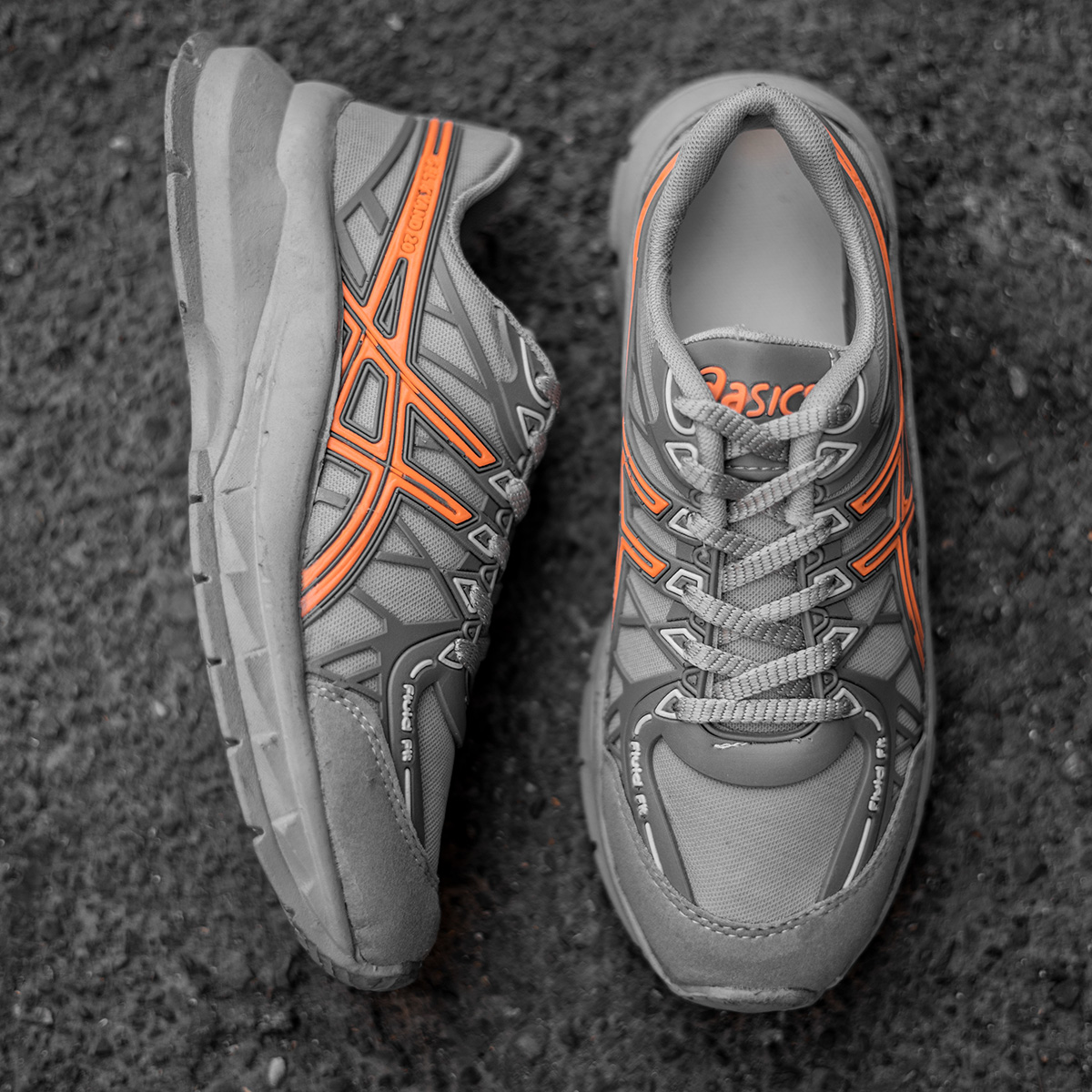 کفش ورزشی Asics زنانه طوسی نارنجی مدل Tina