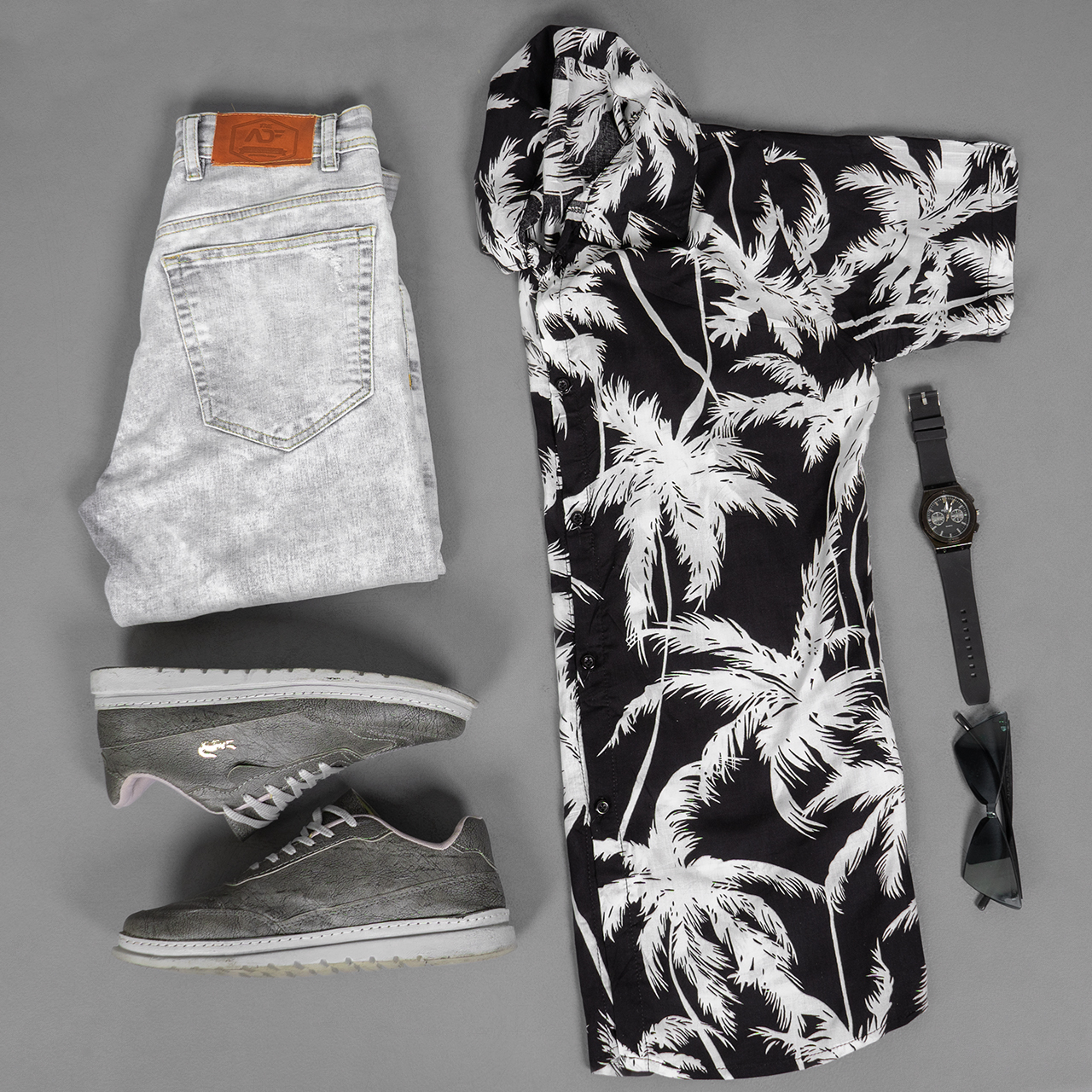 پیراهن هاوایی مردانه طرح نخل مدل TB50