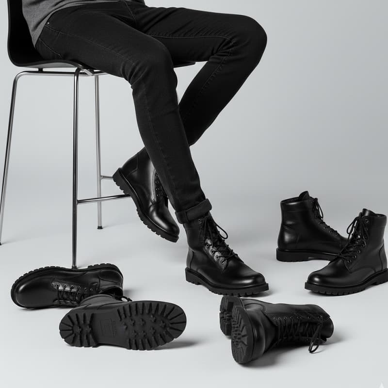 نیم بوت مردانه زیپی مدل Bershka -مشکی