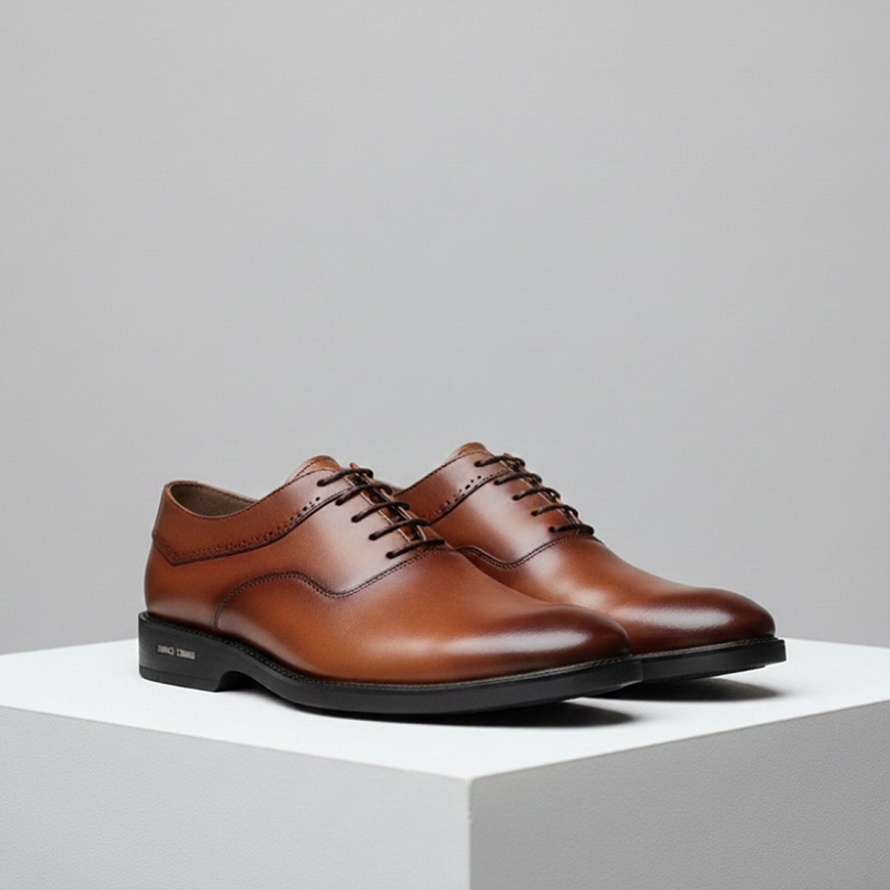 کفش رسمی بندی مردانه مدل sahand-عسلی